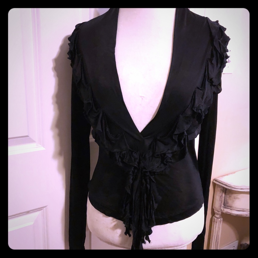 Just Cavalli Black Sexy Ruffle Top